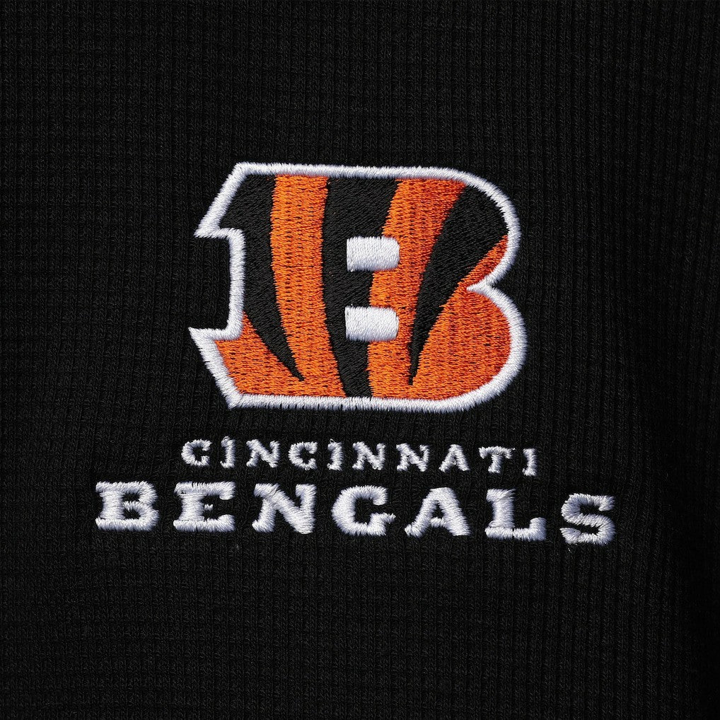 Cincinnati Bengals Dunbrooke Logo Maverick Thermal Henley Long Sleeve T-Shirt - Black T-shirts