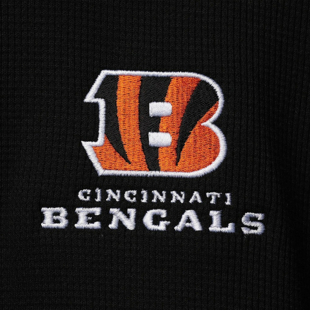 Cincinnati Bengals Dunbrooke Logo Maverick Thermal Henley Long Sleeve T-Shirt - Black T-shirts