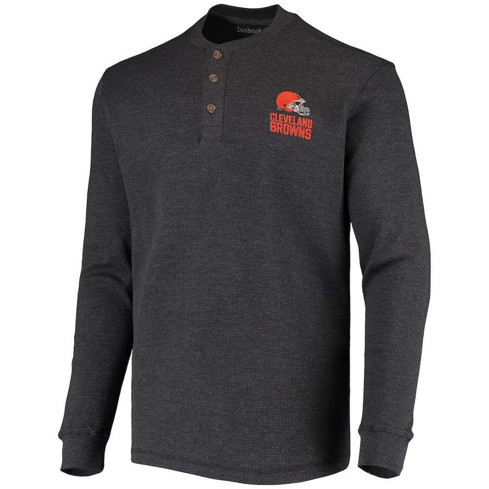 Cleveland Browns Dunbrooke Logo Maverick Thermal Henley Long Sleeve T-Shirt - Charcoal T-shirts