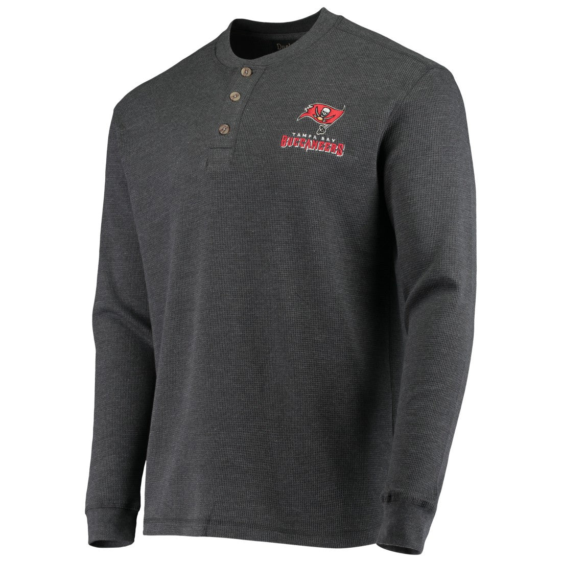 Tampa Bay Buccaneers Dunbrooke Logo Maverick Thermal Henley Long Sleeve T-Shirt - Charcoal T-shirts