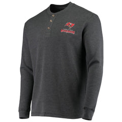 Tampa Bay Buccaneers Dunbrooke Logo Maverick Thermal Henley Long Sleeve T-Shirt - Charcoal T-shirts