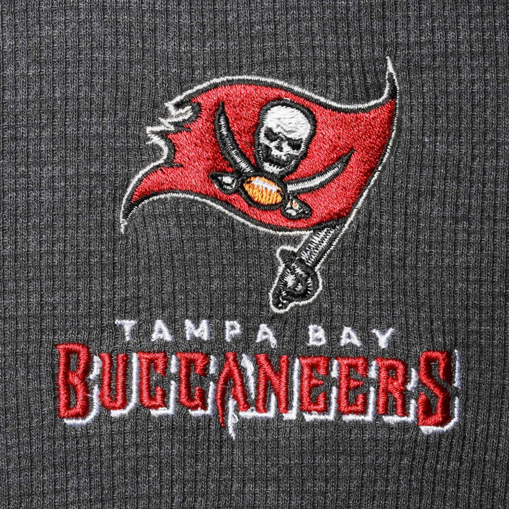 Tampa Bay Buccaneers Dunbrooke Logo Maverick Thermal Henley Long Sleeve T-Shirt - Charcoal T-shirts