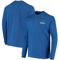 Indianapolis Colts Dunbrooke Logo Maverick Thermal Henley Long Sleeve T-Shirt - Royal T-shirts