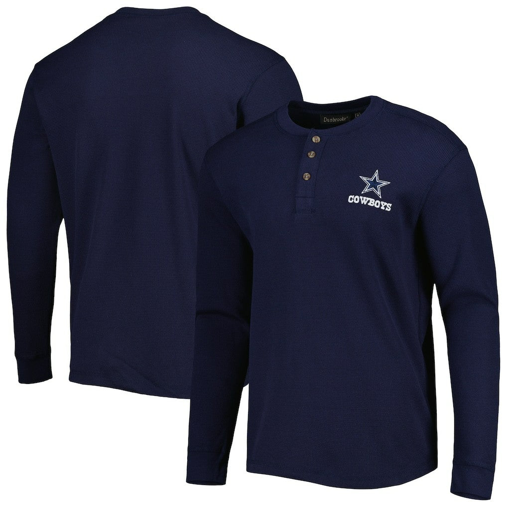 Dallas Cowboys Maverick Thermal Henley Long Sleeve T-Shirt - Navy T-shirts