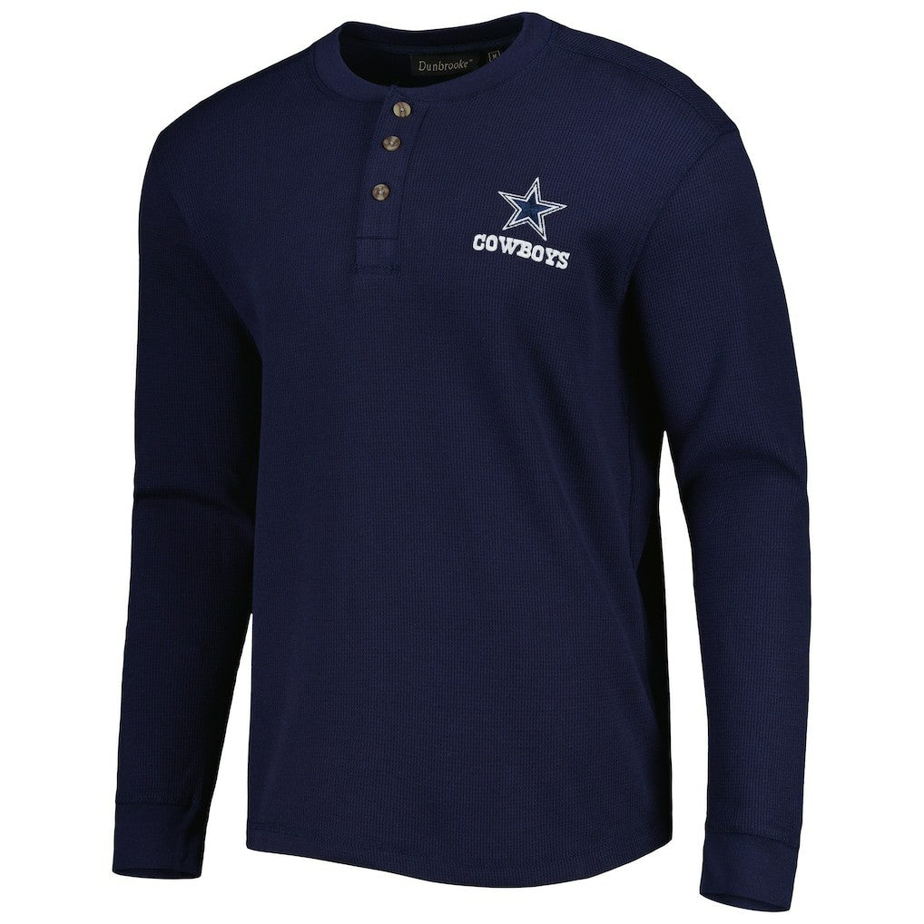 Dallas Cowboys Maverick Thermal Henley Long Sleeve T-Shirt - Navy T-shirts