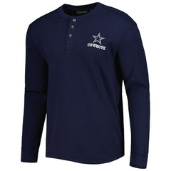 Dallas Cowboys Maverick Thermal Henley Long Sleeve T-Shirt - Navy T-shirts