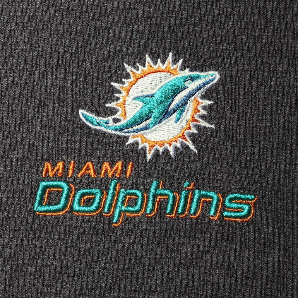 Miami Dolphins Dunbrooke Logo Maverick Thermal Henley Long Sleeve T-Shirt - Charcoal T-shirts