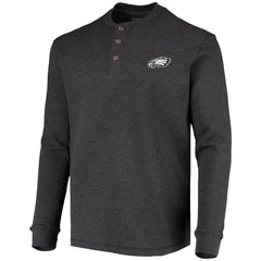 Philadelphia Eagles Dunbrooke Logo Maverick Thermal Henley Long Sleeve T-Shirt - Charcoal T-shirts