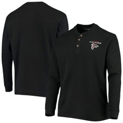 Atlanta Falcons Dunbrooke Logo Maverick Thermal Henley Long Sleeve T-Shirt - Black T-shirts