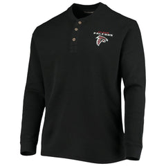 Atlanta Falcons Dunbrooke Logo Maverick Thermal Henley Long Sleeve T-Shirt - Black T-shirts