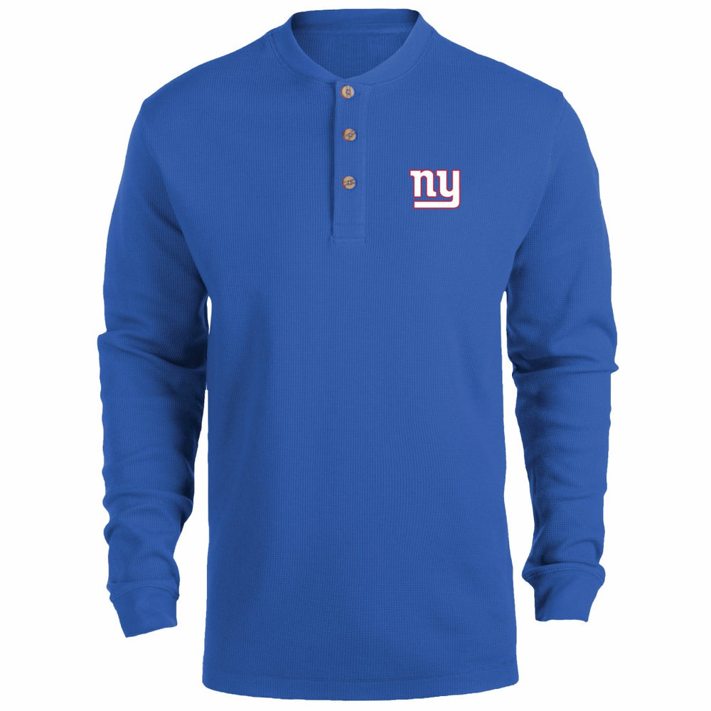 New York Giants Dunbrooke Logo Maverick Thermal Henley Long Sleeve T-Shirt - Royal T-shirts
