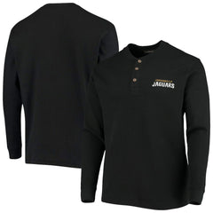 Jacksonville Jaguars Dunbrooke Logo Maverick Thermal Henley Long Sleeve T-Shirt - Black T-shirts