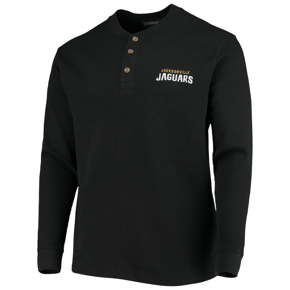 Jacksonville Jaguars Dunbrooke Logo Maverick Thermal Henley Long Sleeve T-Shirt - Black T-shirts