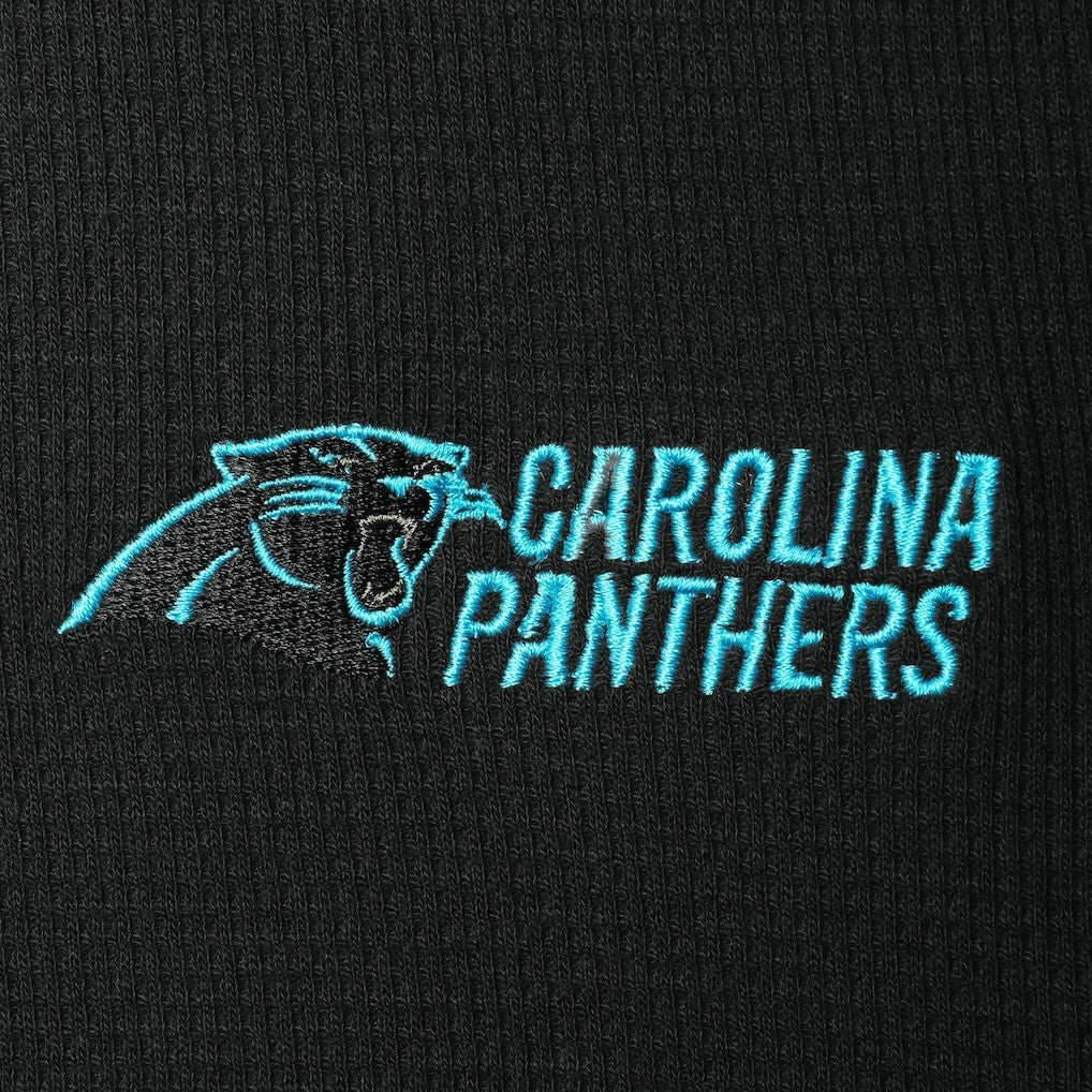 Carolina Panthers Dunbrooke Logo Maverick Thermal Henley Long Sleeve T-Shirt - Black T-shirts