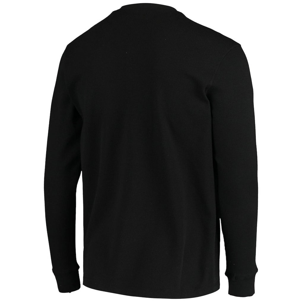 Las Vegas Raiders Dunbrooke Logo Maverick Thermal Henley Long Sleeve T-Shirt - Black T-shirts