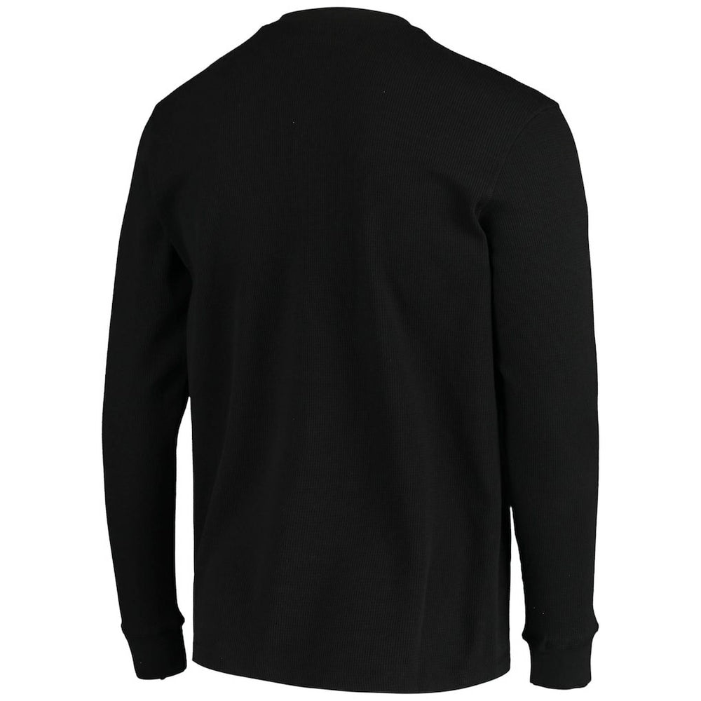 Las Vegas Raiders Dunbrooke Logo Maverick Thermal Henley Long Sleeve T-Shirt - Black T-shirts