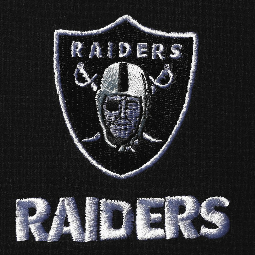 Las Vegas Raiders Dunbrooke Logo Maverick Thermal Henley Long Sleeve T-Shirt - Black T-shirts