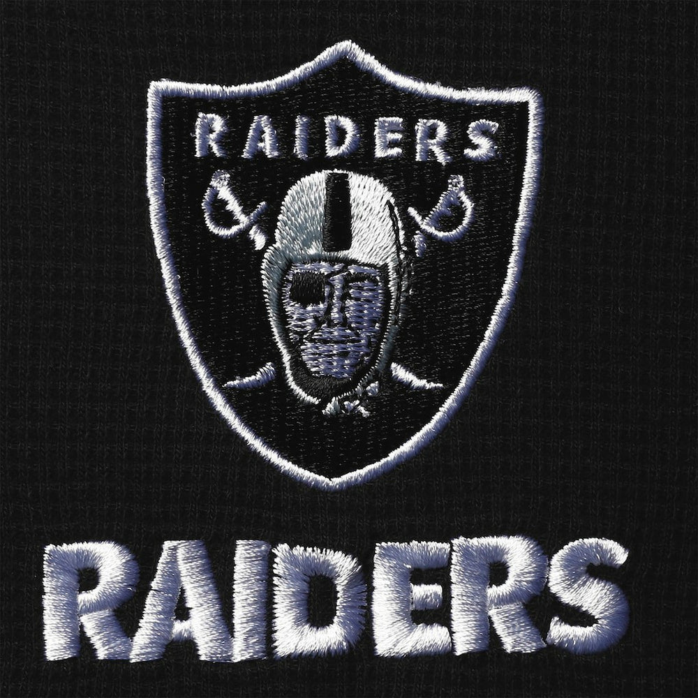 Las Vegas Raiders Dunbrooke Logo Maverick Thermal Henley Long Sleeve T-Shirt - Black T-shirts