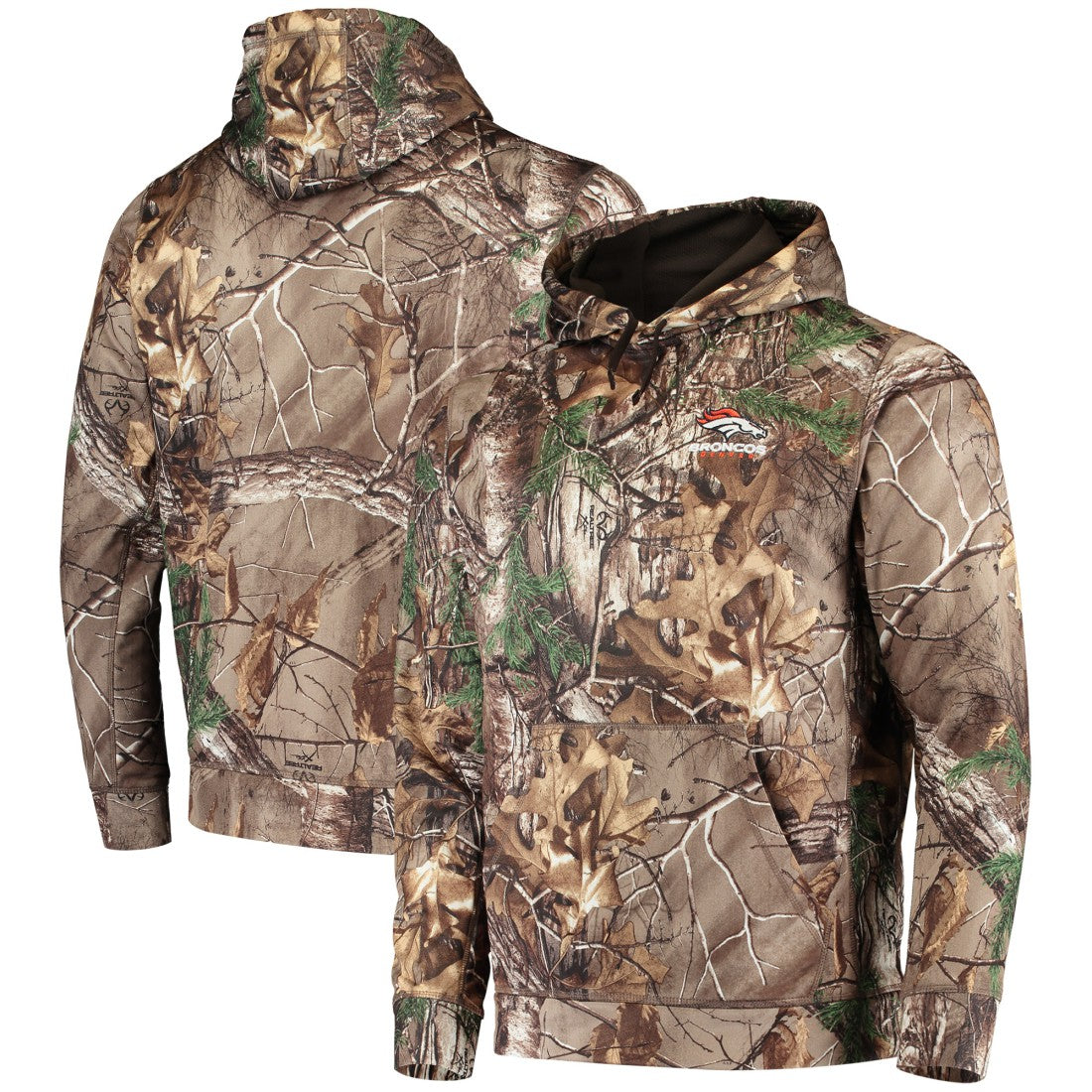 Denver Broncos Dunbrooke Circle Champion Tech Fleece Pullover Hoodie - Realtree Camo Hoodies