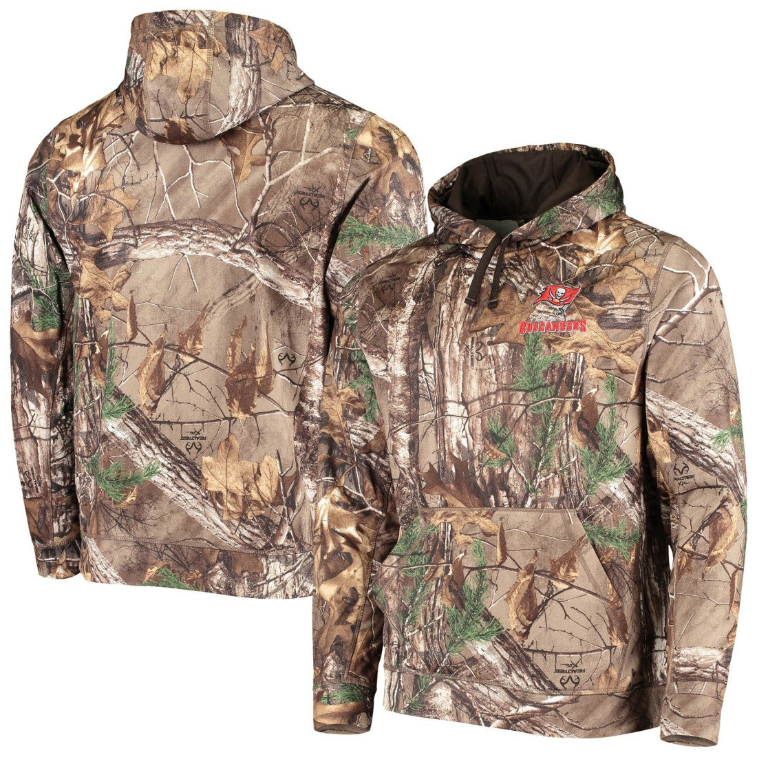Tampa Bay Buccaneers Dunbrooke Circle Champion Tech Fleece Pullover Hoodie - Realtree Camo Hoodies