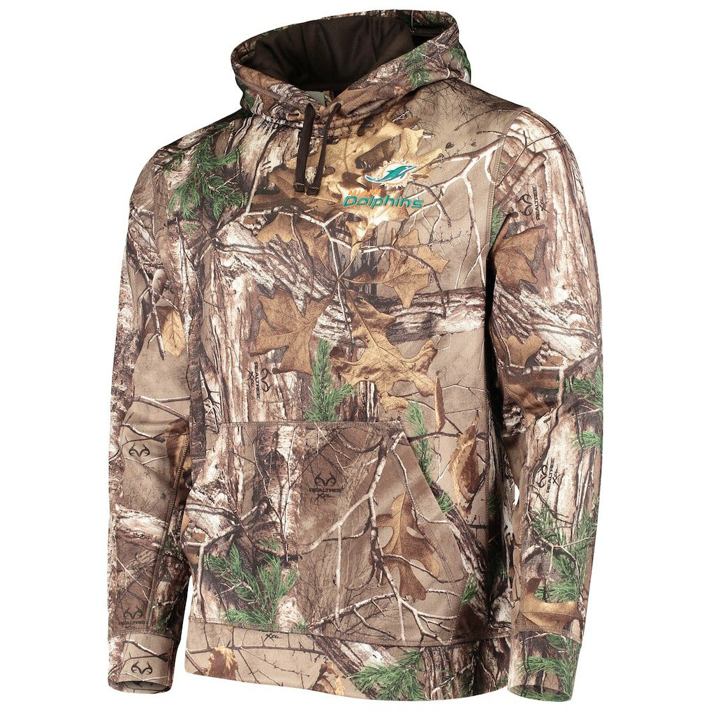 Miami Dolphins Dunbrooke Circle Champion Tech Fleece Pullover Hoodie - Realtree Camo Hoodies
