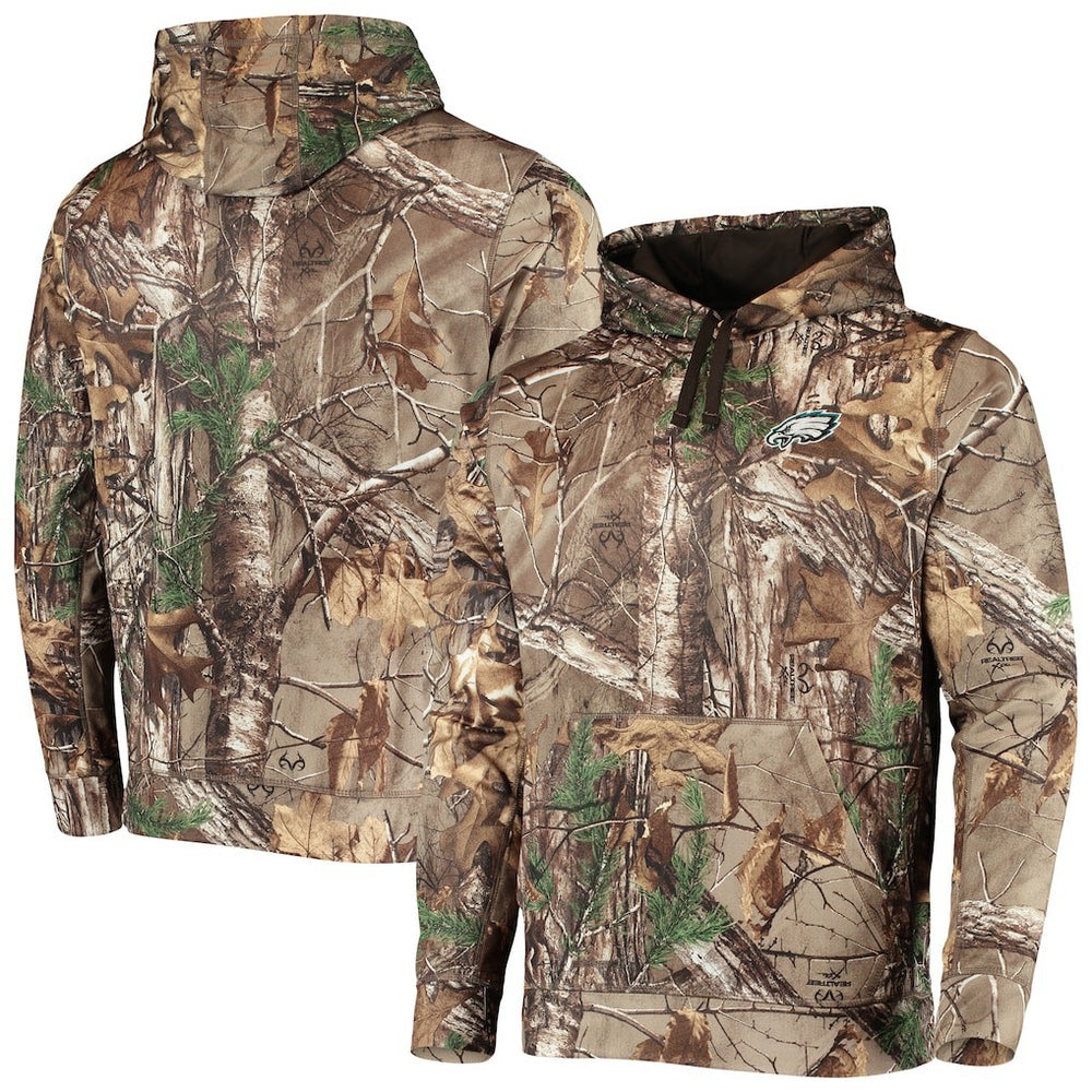 Philadelphia Eagles Dunbrooke Circle Champion Tech Fleece Pullover Hoodie - Realtree Camo Hoodies