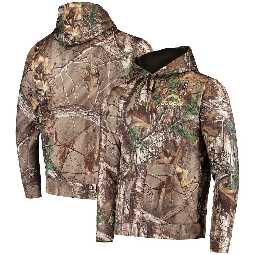 Los Angeles Chargers Dunbrooke Circle Champion Tech Fleece Pullover Hoodie - Realtree Camo Hoodies