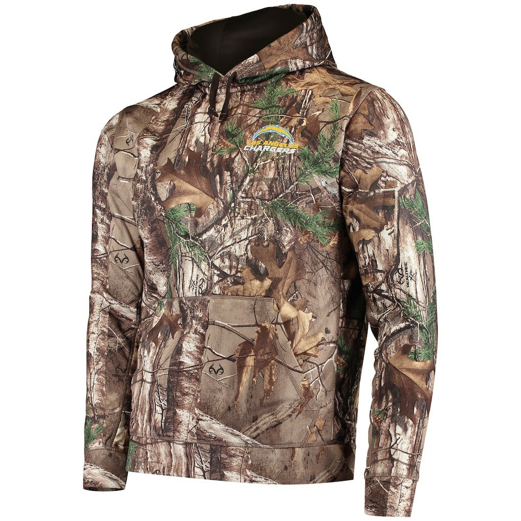 Los Angeles Chargers Dunbrooke Circle Champion Tech Fleece Pullover Hoodie - Realtree Camo Hoodies