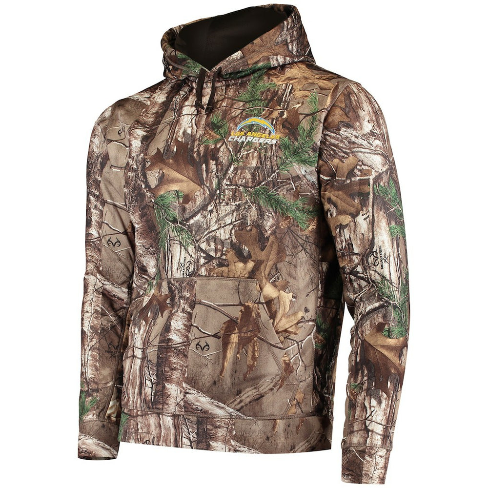 Los Angeles Chargers Dunbrooke Circle Champion Tech Fleece Pullover Hoodie - Realtree Camo Hoodies