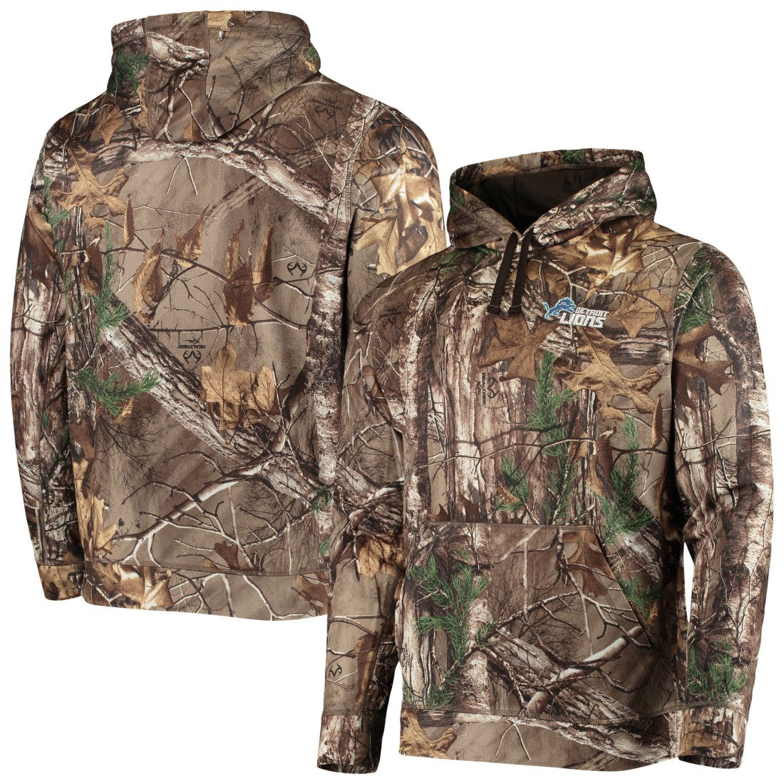 Detroit Lions Dunbrooke Circle Champion Tech Fleece Pullover Hoodie - Realtree Camo Hoodies
