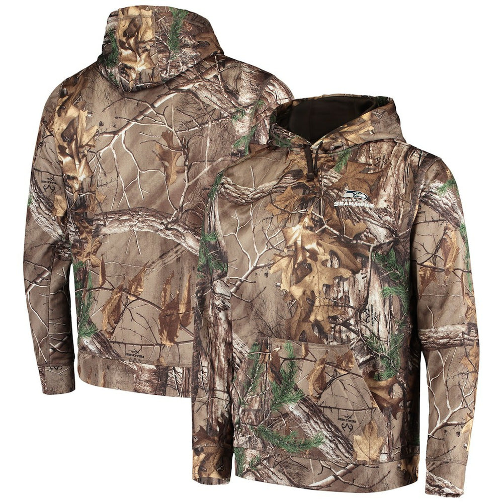 Seattle Seahawks Dunbrooke Circle Champion Tech Fleece Pullover Hoodie - Realtree Camo Hoodies