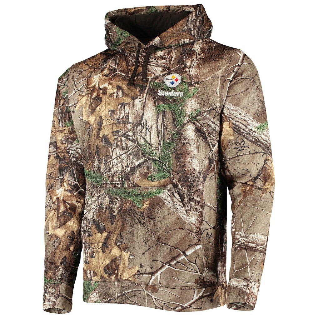 Pittsburgh Steelers Dunbrooke Circle Champion Tech Fleece Pullover Hoodie - Realtree Camo Hoodies
