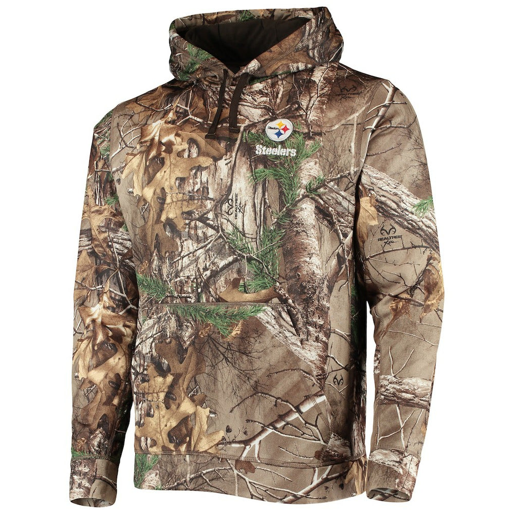 Pittsburgh Steelers Dunbrooke Circle Champion Tech Fleece Pullover Hoodie - Realtree Camo Hoodies