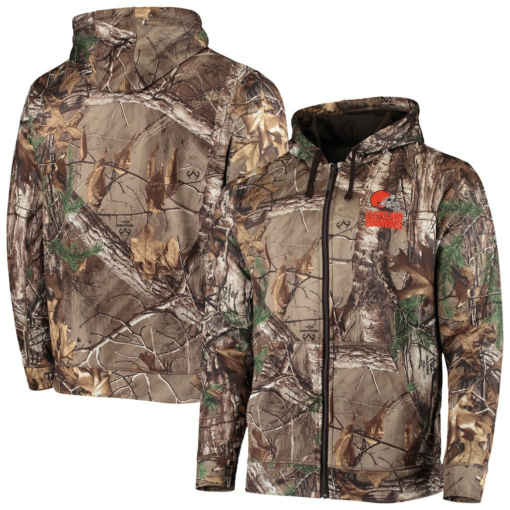 Cleveland Browns Dunbrooke Trophy Tech Fleece Full-Zip Hoodie - Realtree Camo Hoodies