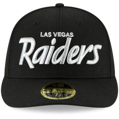 Las Vegas Raiders New Era Omaha Script Low Profile 59FIFTY Fitted Hat - Black Hats