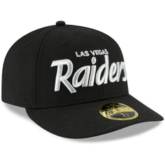 Las Vegas Raiders New Era Omaha Script Low Profile 59FIFTY Fitted Hat - Black Hats