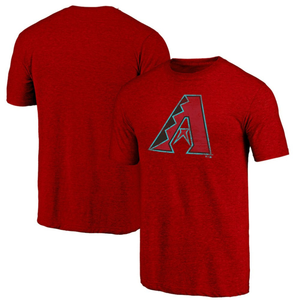 Arizona Diamondbacks Weathered Official Logo Tri-Blend T-Shirt - Red T-shirts