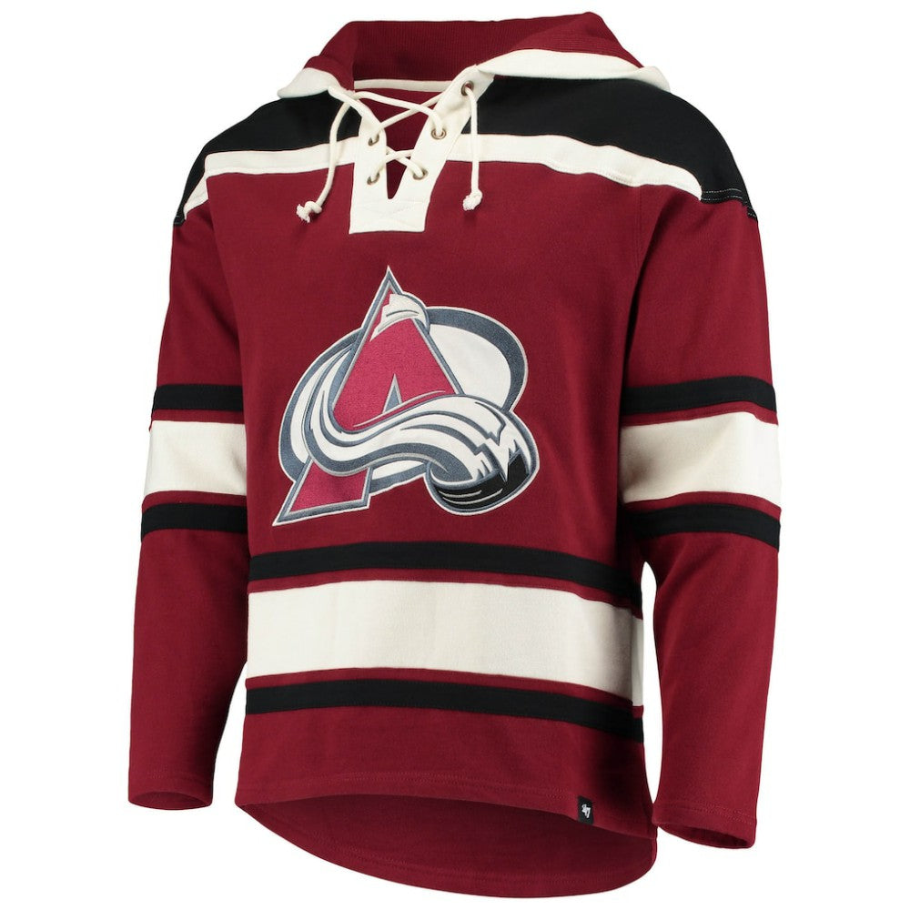 Nathan MacKinnon Colorado Avalanche '47 Player Name & Number Lacer Pullover Hoodie - Burgundy | US 3848260