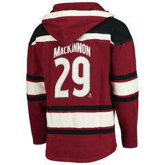 Nathan MacKinnon Colorado Avalanche '47 Player Name & Number Lacer Pullover Hoodie - Burgundy | US 3848260