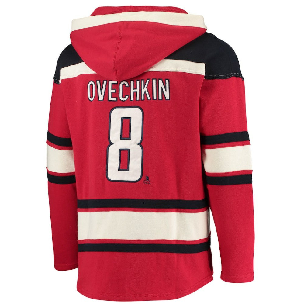 Alexander Ovechkin Washington Capitals '47 Player Name & Number Lacer Pullover Hoodie - Red | US 3848265