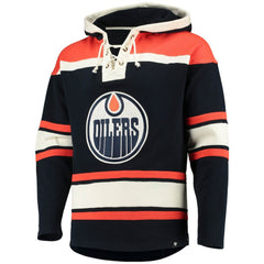 Connor McDavid Edmonton Oilers '47 Player Name & Number Lacer Pullover Hoodie - Navy | US 3848273