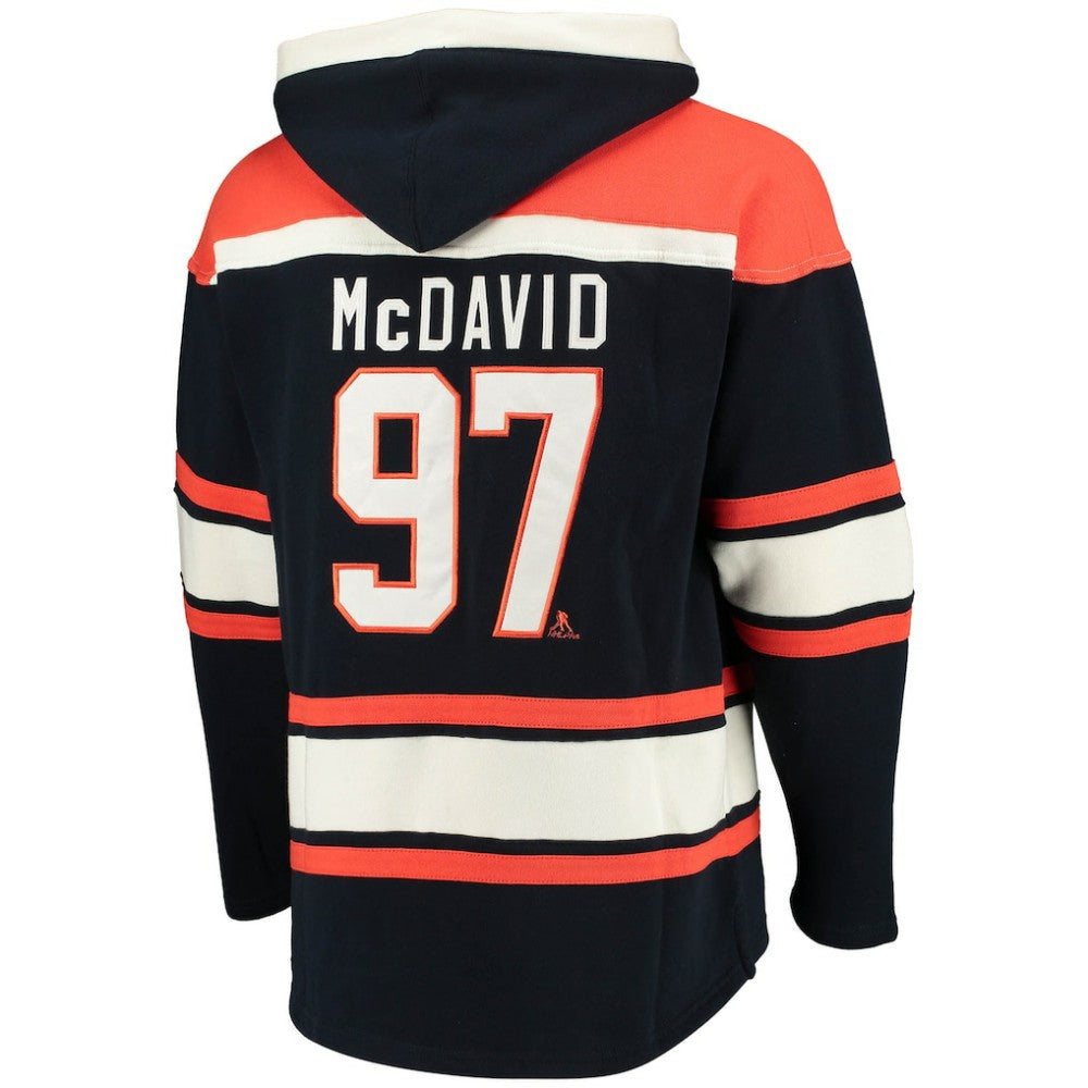 Connor McDavid Edmonton Oilers '47 Player Name & Number Lacer Pullover Hoodie - Navy | US 3848273
