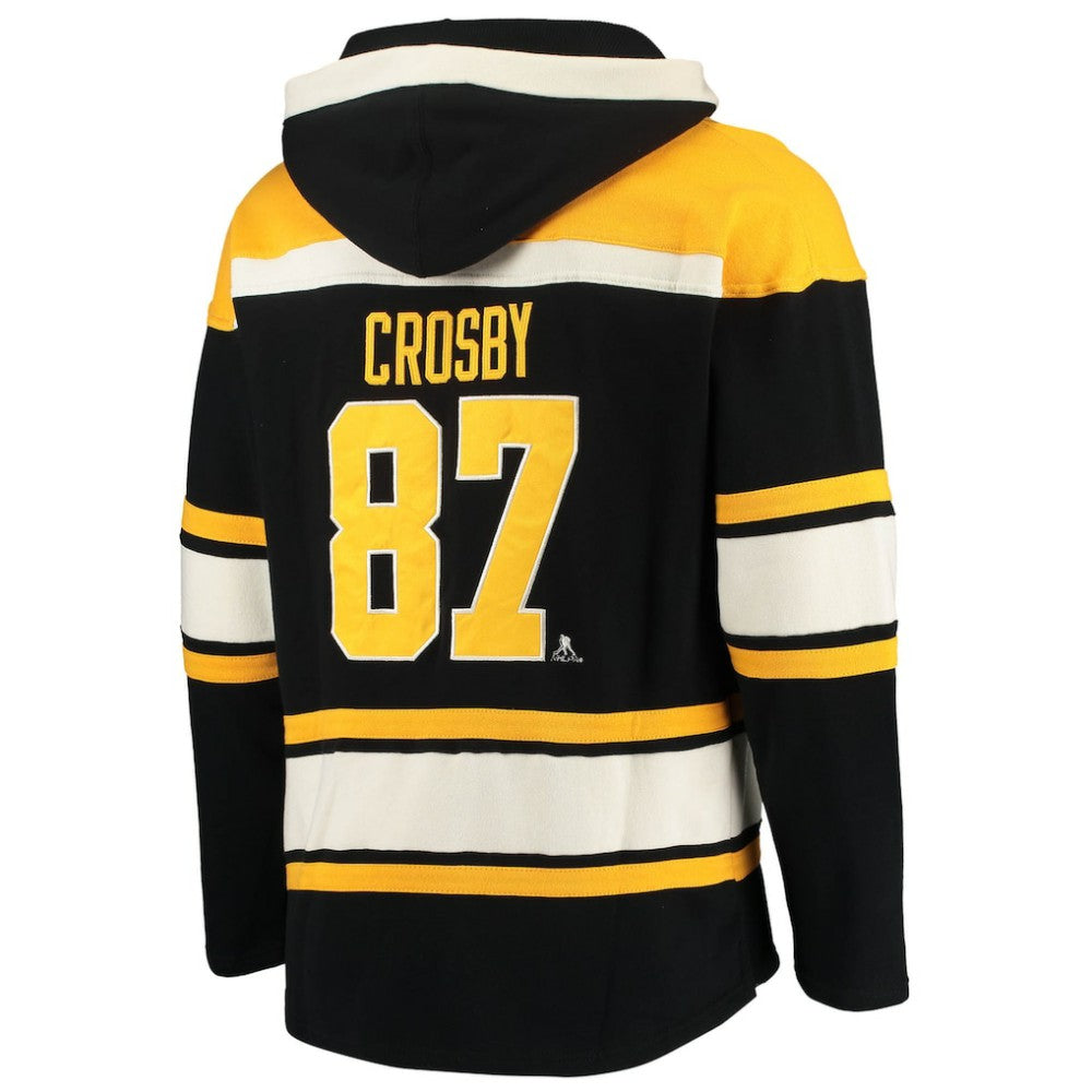 Sidney Crosby Pittsburgh Penguins '47 Player Name & Number Lacer Pullover Hoodie - Black | US 3848274