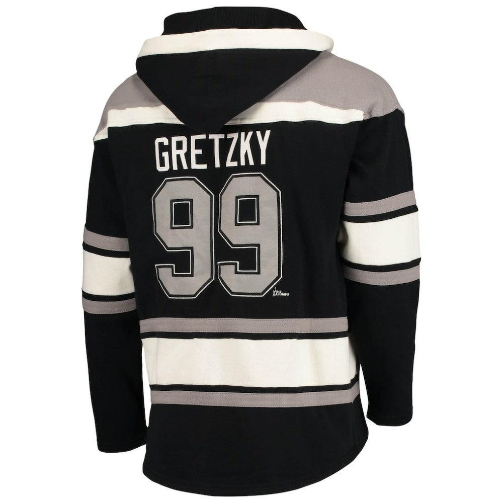 Wayne Gretzky Los Angeles Kings '47 Retired Player Name & Number Lacer Pullover Hoodie - Black | US 3848803