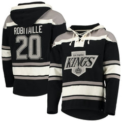 Luc Robitaille Los Angeles Kings '47 Retired Player Name & Number Lacer Pullover Hoodie - Black | US 3848804