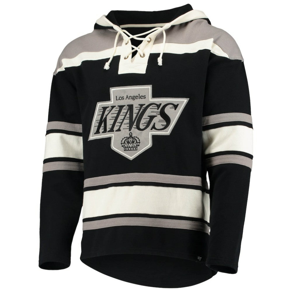 Luc Robitaille Los Angeles Kings '47 Retired Player Name & Number Lacer Pullover Hoodie - Black | US 3848804