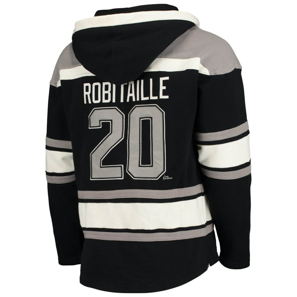 Luc Robitaille Los Angeles Kings '47 Retired Player Name & Number Lacer Pullover Hoodie - Black | US 3848804