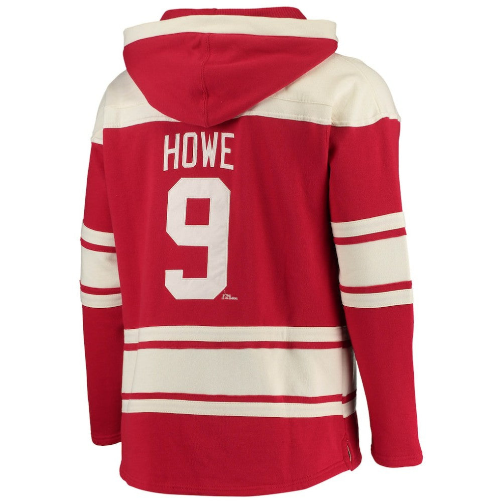Gordie Howe Detroit Red Wings '47 Retired Player Name & Number Lacer Pullover Hoodie - Red | US 3848812