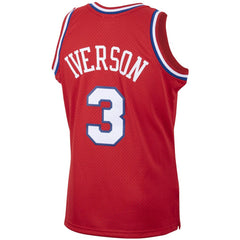 Allen Iverson Philadelphia 76ers 2002/03 Hardwood Classics Swingman Jersey Red - Mitchell & Ness