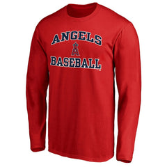Men's Red Los Angeles Angels Team Heart & Soul Long Sleeve T-Shirt T-shirts